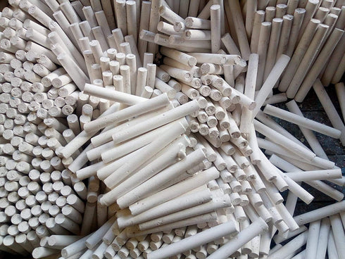 Dustless Chalks White Limestone Slate Pencils Chalk full size | Natural Lime Stone Slate Chalk (Pack of 48)...