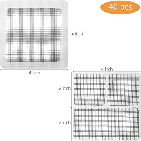SATINIOR 40 Sheet Window Screen Repair Patches Kit, Window and Door Screen Repair Patch Self Adhesive Screen Repair Tape for Screen Door, Window T...