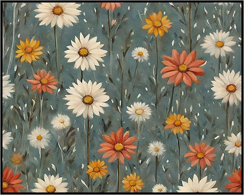 Posterizer 1 pcs-snowy winter flowers scene in oil painting style-5-Landscape & Nature Art-Floral & Botanical Art- Dining Room Decor- unframed wal...