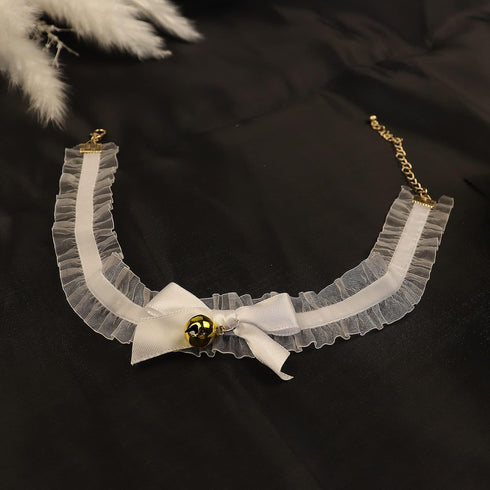 Retro Bell Choker Collar Necklace Lolita Bowknot Lace Necklace Gothic Sexy Women Neck Chain Cosplay Neck Accessories for Women and Girls...