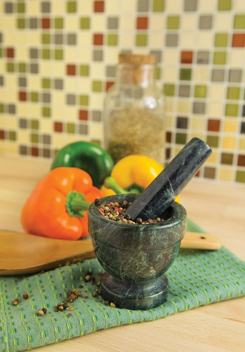 Fox Run Marble Mortar and Pestle, Green , 3"...