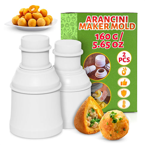 Arancini Maker Mold Rice Ball Mold 160g/5.65oz - Set of 2 Molds, Round and Pointed Shapes, Easy-to-Use, Easy-to-Clean, Comfortable to Hold, Design...