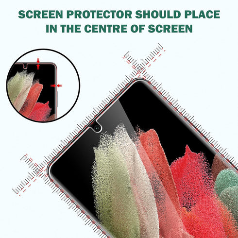 EGV 3 Pack Screen Protector Compatible for Samsung Galaxy S21 Ultra 6.8-inch, HD Clear Flexible Film, Positioning Tool, Support Fingerprint, Bubbl...