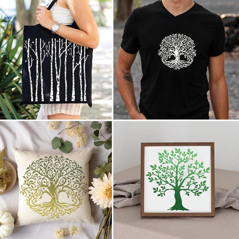 Tree Stencils for Painting on Wood Tree of Life Stencil Large 11.8 inch Template Paint Stencils for Painting on Wood Burning Art Craft Canvas Furn...