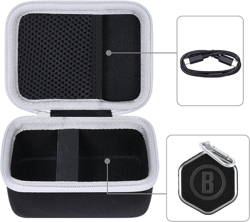 co2CREA Hard Case Compatible with Bushnell Golf Wingman Mini GPS Speaker (Black/Silver)...