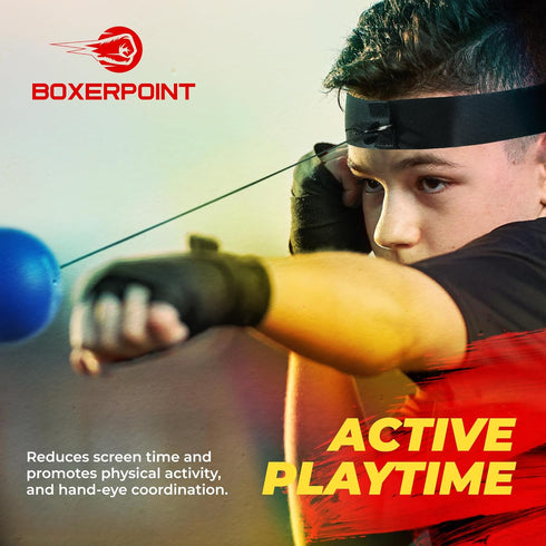 Boxing Reflex Ball for Adults and Kids - React Reflex Balls on String with Headband, Carry Bag and Hand Wraps - Improve Hand Eye Coordination, Pun...