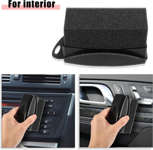 X AUTOHAUX 2X Tire Tyre Wheel Rim Trim Contour Detailing Dressing Shine Applicator Pad Sponge Foam Brush for Car Truck Tires Waxing Polishing Clea...