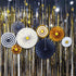 Gold Black Paper Fans Flower for Halloween Party Decorations,black2,Set of 8...