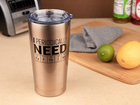 KLUBI Science Gifts for Adults - I Periodically Need Caffeine Tumbler 20oz Funny Gift for Teachers Biology Gifts for Science Lovers Teacher Presen...
