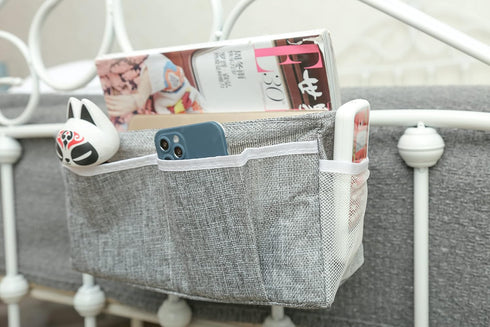 Home, dormitory bed hanging storage bag/storage bag, Dark gray, Length 31 cm, width 11 cm, height 16 cm...