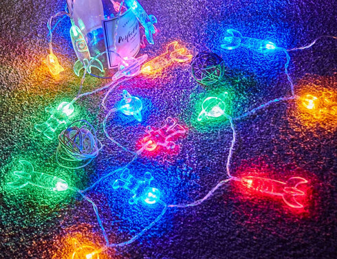 20 LED Children's Room LED String Light Astronaut Spaceship Rocket Pendants Holiday Party Lights Wall Window Nursery or Kids room Decor Wedding Ar...