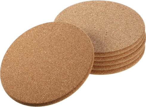 Boao 6 Pcs 6 Inch Round Absorbent Cork Coasters Wooden Cork Plant Coasters for Home, Drinks Coffee Table Dining Wooden Table Desk...