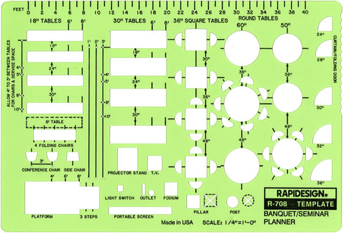 Rapidesign 1/4 Inch Banquet/Seminar Planner Template, 1 Each (R708)...