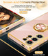 LeYi for Samsung Galaxy S24 Ultra Phone Case: with 360° Rotatable Ring Holder Magnetic Kickstand, Plating Rose Gold Edge Protective Samsung Galaxy...