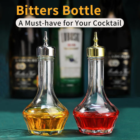 SuproBarware Bitters Bottle Set of 2 Glass Dash Bottle with Dasher Top 1.7oz Professional Bar Tool for Cocktail Great for Bartender Home Bar...