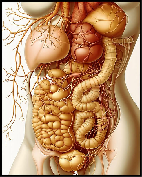 Posterizer 1 pcs-artistic anatomical illustration of the human abdominal organs 1-Teachers & Classrooms-Abstract & Modern Art-School and classroom...