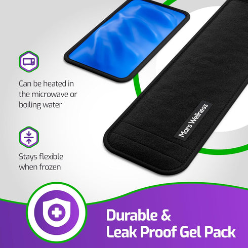Reusable Hot Cold Ice Pack - Therapy Gel Pack for Muscle Pain, Bruises - Foot Ice Pack Wrap with Velcro Closure for Foot, Ankle, Elbow, Arm - Ice ...