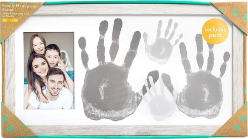 Kate & Milo DIY Family Photo Frame and Paint Kit – Craft Keepsake for Parents, Rustic Farmhouse Home Decor, Gray...