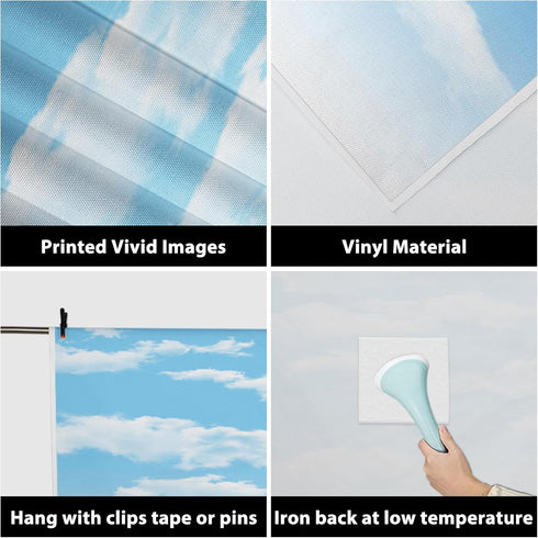 AOFOTO 3x5ft Blue Sky Backdrops White Clouds Photo Shoot Background Photography Studio Props Digital Video Drop Baby Infant Kid Newborn Toddler Ar...