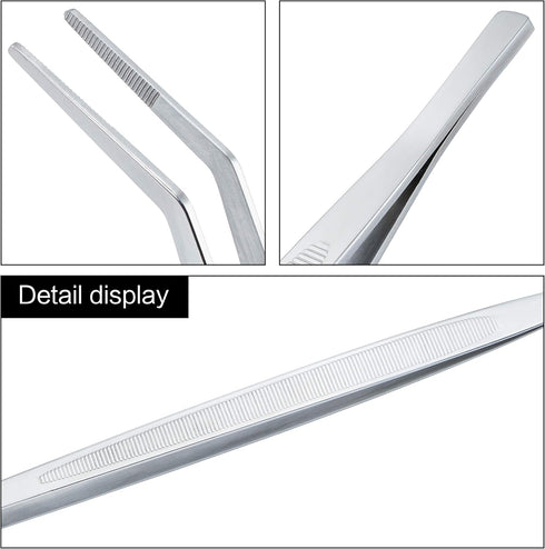 MSY BIGSUNNY Kitchen Cooking Tweezers Culinary Curved Tip Tongs (1, 12")...