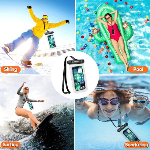 Waterproof Phone Pouch, Universal IPX8 Cellphone Dry Bag Case, Large Phone Protector for iPhone Samsung Galaxy, Essentials for Outdoor Sports Beac...
