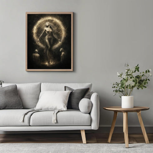 Posterizer 1 pcs-ethereal artwork of a being in cosmic setting 1-Abstract & Modern Art-Living Room Bedroom Decor- unframed wall art...