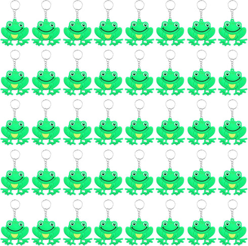40 Pack Frog Keychains for Frog Themed Party Favors, Birthday Party Bag Fillers, Baby Shower Return Gifts...