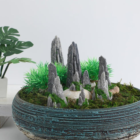 GANAZONO Mini Rockery Decoration Miniature Zen Garden Rockery Decor 8Pcs Bonsai Ornament Accessories Mini Bonsai Figurines Ornament Plant Pot Terr...