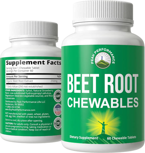 Beet Chews - Great Tasting Beets Chewables With No Added Sugar - Better Than Gummies. Contains Organic Beet Root Extract. Vegan, Zero Gluten Beetr...
