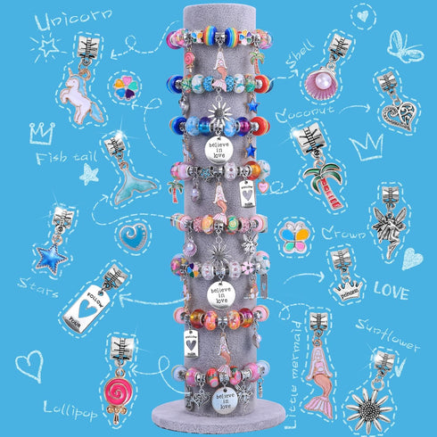 AIPRIDY Charm Bracelet Making Kit,Unicorn Mermaid Crafts Gifts Set Can Inspires Imagination and Creativity,Jewelry Making Kit Perfect Gifts for Gi...