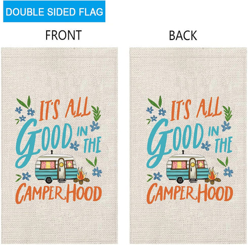 ZJXHPO Camper Decor For Travel Trailers Outside Decor It’s All Good In The Camper hood Camper Flag Campsite RV Sign (camperhood)...