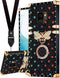Loheckle for Samsung Galaxy S9 Case for Women, Designer Square Cases for Galaxy S9 Case with Ring Stand Holder and Lanyard, Stylish Bees Luxury Co...