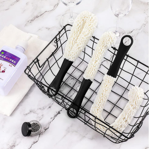 3 Pieces Decanter Cleaning Brush Flexible Bottle Scourer and 400 Pieces Reusable Decanter Cleaning Beads Household Cleaning Tools for Wine Decante...