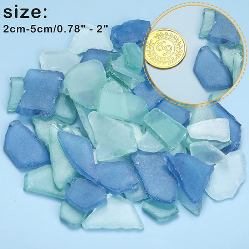 Jetec Sea Glass for Crafts Seaglass Pieces Decor Flat Frosted Sea Glass Vase Filler Crushed for Beach Wedding Party Decor Home Aquarium DIY Art Cr...