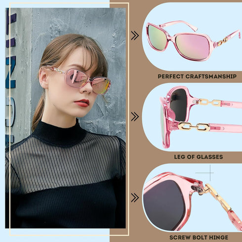 FEISEDY Vintage Square Polarized Sunglasses for Women UV400 Travel Driving Fashion Arcuate Sunglasses B2526...