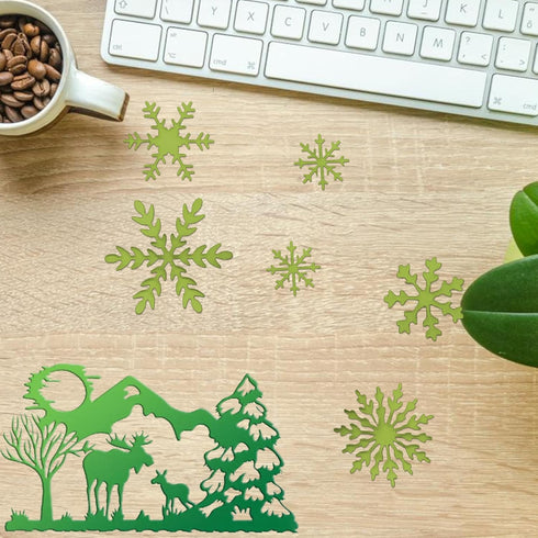 Christams Deer Die Cuts for Card Making Snowflake Die Cuts Clearance Winter Embossing Stencils for Cards Metal Cutting Dies for Craft Card Album S...