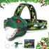 Dysaim Kids Headlamp,Rechargeable T-Rex Dinosaur Headlamp for Kids and LED Head Lamp Camping Gear Flashlight,Hiking Accessories Headlight Toys,Fou...