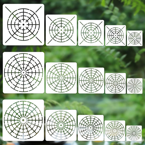 15 Pieces Mandala Dot Painting Tool Stencils Set, 8/12/16 Segment 3/4/5/6/8 Inches Reusable Mandala Stencil Template for Rock Wood Canvas DIY Pain...