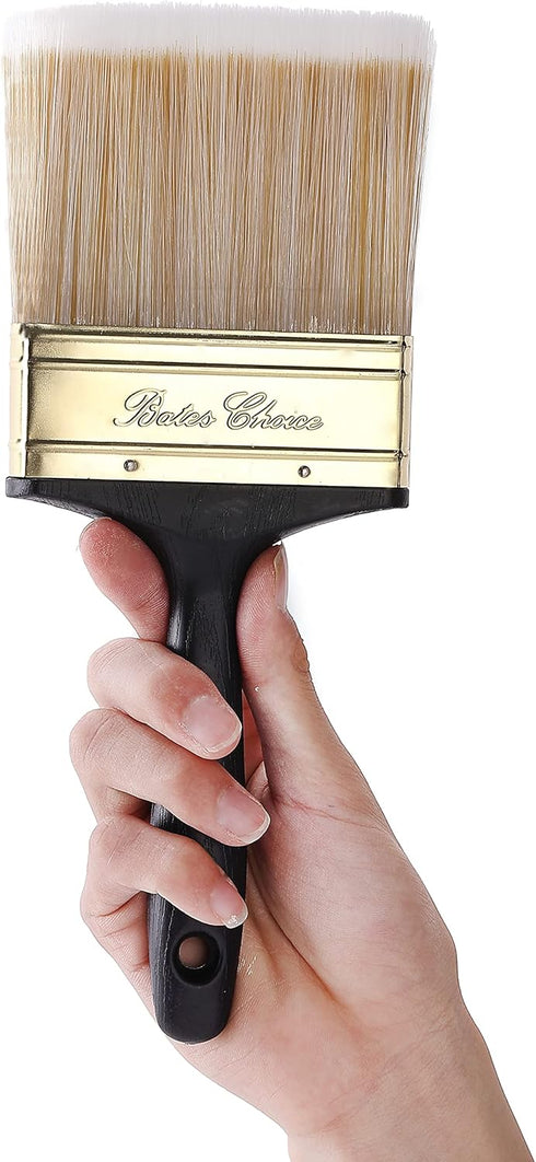 Bates- Deck Stain Brush, 4 Inch, Soft Tip Paint Brushes for Walls, Trim Paint Brushes, Stain Brush, Paint Brushes for Painting Walls, Oil Paint Br...