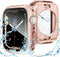 Goton 2 in 1 Waterproof Case for Apple Watch Screen Protector 44mm SE 2nd Gen Series 6 5 4 SE, 360 Protective Glass Face Cover + Back Frame for iW...