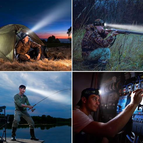 Lighting Ever LED Headlamp Rechargeable 2 Packs - Super Bright Head Lamp with 5 Modes for Camping & Hiking Gear Essentials, IPX4 Waterproof Headli...
