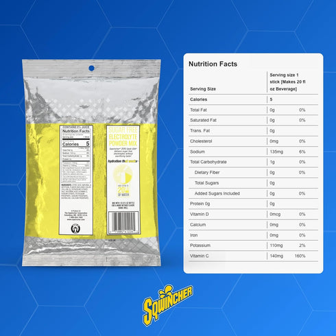 Sqwincher Zero Qwik Stik, Sugar Free, Low Calorie, Low Sodium Electrolyte Powder Hydration Drink Mix, Lemonade, .11 0z Packet (Pack of 50)...