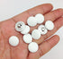 PEPPERLONELY 10PC 15mm Fabric Cloth Covered with Metal Shank Round Buttons, White...