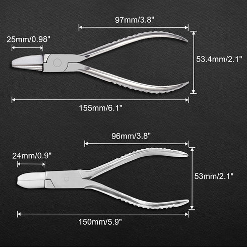 Round & Nylon Jaw Eyeglasses Frame Pliers Nylon Jaw Pliers for Eyeglasses 2 PCS Eyeglass Repair Kit with Eyeglass Repair Screwdriver Optical Plier...