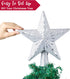 Joiedomi Christmas Silver Star Tree Topper Lighted with Projector, Built-in LED Rotating Lights, 3D Glitter Xmas Decorations for Party Holiday Ind...