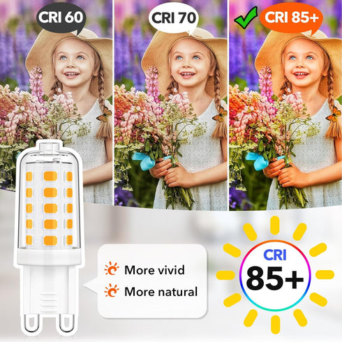 MAXvolador G9 LED Bulb Dimmable, Warm White 2700K, 40W T4 Halogen Equivalent, Bi Pin Base 4W G9 Light Bulbs for Chandelier Lighting, 400LM, 6 Pack...