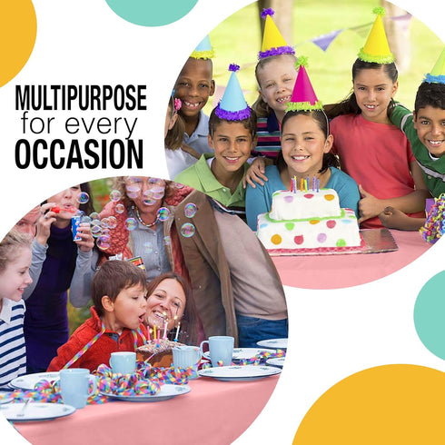 Exquisite Party Solids 54 Inch X 100 Feet Pink Plastic Table Cover Roll in A Cut - to - Size Box with Convenient Slide Cutter. Cuts Up to 12 Recta...