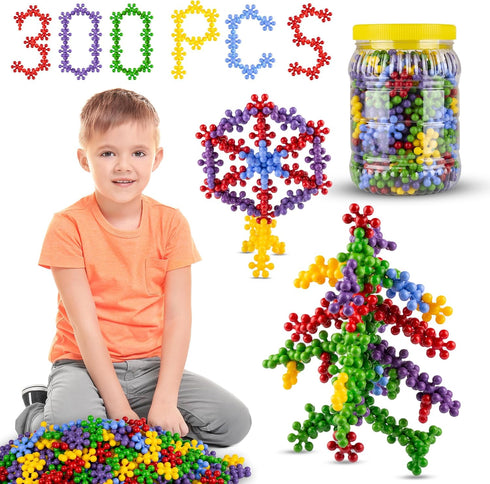 STEM Building Toys - 300 PCS Building Blocks, STEM Toys Educational Discs Sets Interlocking, 3+ Educational Toys, Toddler Building Toys, Kindergar...