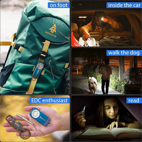 WUBEN G2 Mini Flashlight Keychain, 500 Lumens Rechargeable Pocket Flashlight, 5 Modes Small Led Flashlight, EDC Keychain Brightest Flashlight Magn...