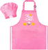 R HORSE Kid Apron and Chef Hat Set 2Pcs Adjustable Children Light Pink Kitchen Apron, Dress up Role Play Chef Toy Cooking Baking Painting and Trai...